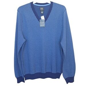 Jos.A.Bank‎ Traveler Men's Pullover Sweater V-Neck Merino Wool Blue Size XXL